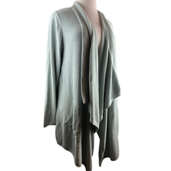 Barefoot Dreams CozyChic Ultra Lite Hi Lo Cardi Seafoam Green Plus Size 2X - Picture 3 of 12